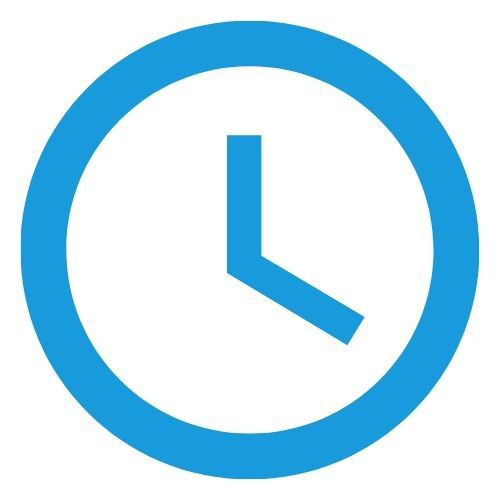 A blue clock. 